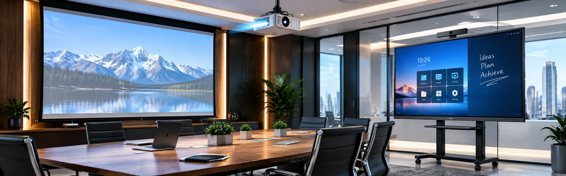 4K Laser Commercial Conference Projectors and Movable Interactive Stands